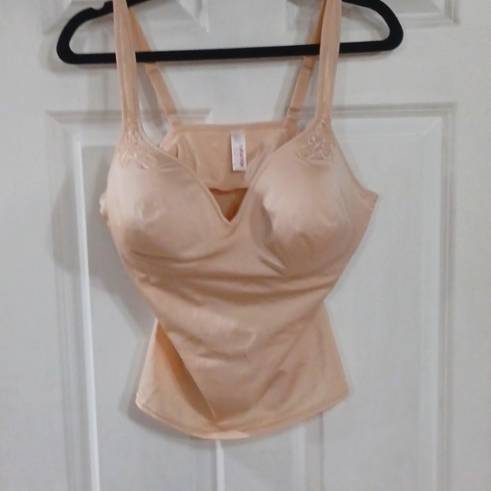 Curvation Nude Padded UNDERWIRE long line bra/camisole- see size description